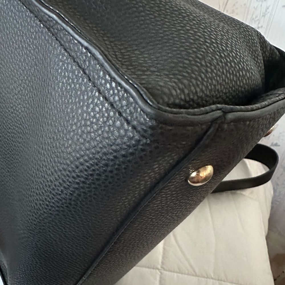 Bebe Black Tote with Gold Accents - Picture 11 of 15